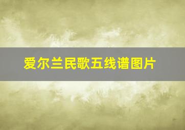 爱尔兰民歌五线谱图片