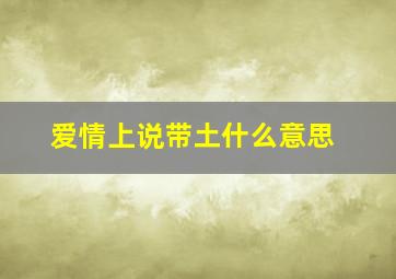 爱情上说带土什么意思