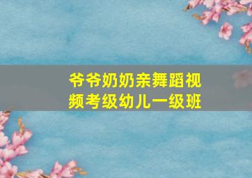 爷爷奶奶亲舞蹈视频考级幼儿一级班