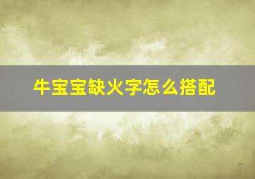 牛宝宝缺火字怎么搭配