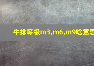 牛排等级m3,m6,m9啥意思