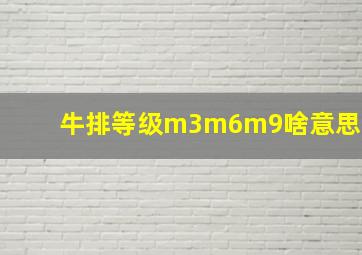 牛排等级m3m6m9啥意思