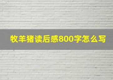 牧羊猪读后感800字怎么写