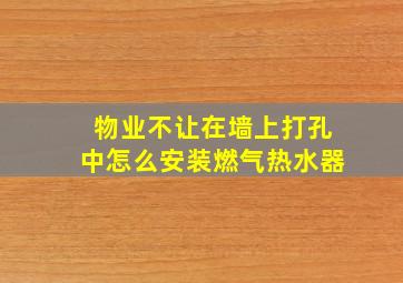 物业不让在墙上打孔中怎么安装燃气热水器