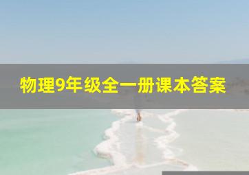 物理9年级全一册课本答案