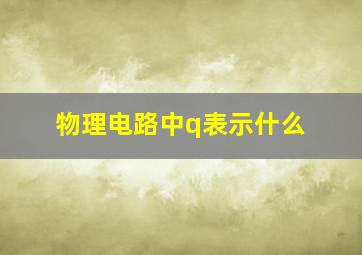 物理电路中q表示什么