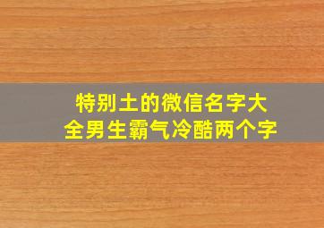 特别土的微信名字大全男生霸气冷酷两个字