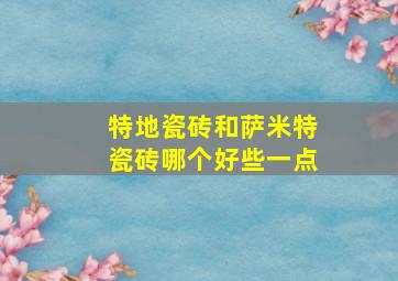 特地瓷砖和萨米特瓷砖哪个好些一点