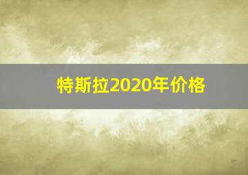 特斯拉2020年价格