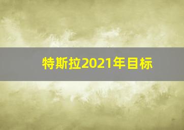 特斯拉2021年目标