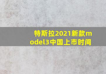 特斯拉2021新款model3中国上市时间