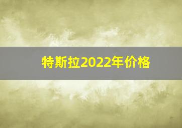 特斯拉2022年价格