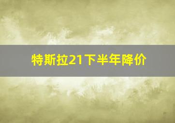 特斯拉21下半年降价