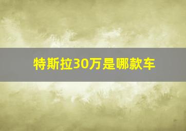 特斯拉30万是哪款车