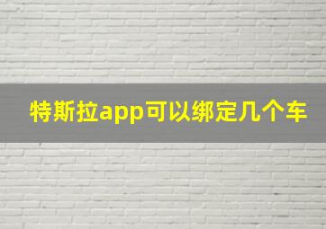 特斯拉app可以绑定几个车