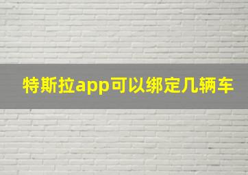 特斯拉app可以绑定几辆车