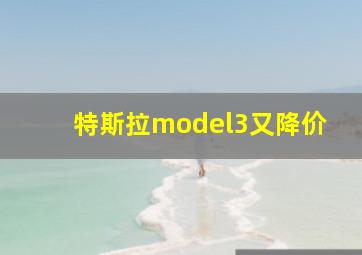 特斯拉model3又降价