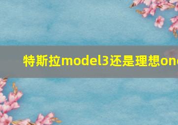 特斯拉model3还是理想one