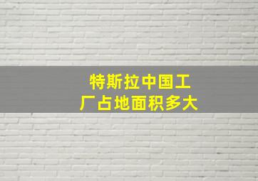 特斯拉中国工厂占地面积多大