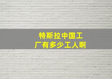 特斯拉中国工厂有多少工人啊