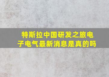 特斯拉中国研发之旅电子电气最新消息是真的吗