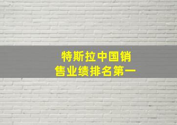 特斯拉中国销售业绩排名第一