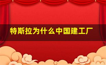 特斯拉为什么中国建工厂