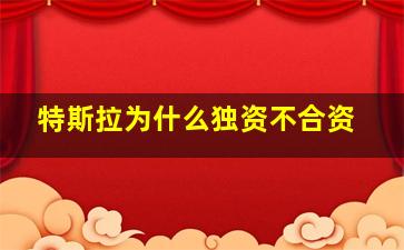 特斯拉为什么独资不合资