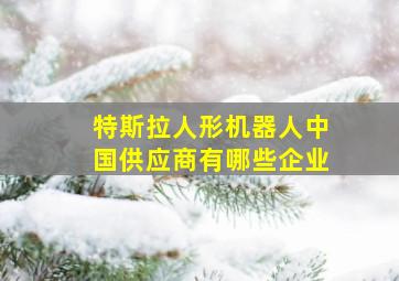 特斯拉人形机器人中国供应商有哪些企业