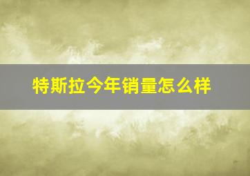 特斯拉今年销量怎么样