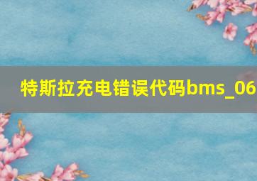 特斯拉充电错误代码bms_063