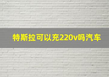 特斯拉可以充220v吗汽车