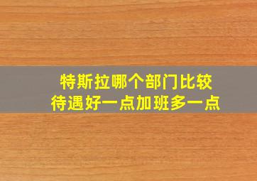 特斯拉哪个部门比较待遇好一点加班多一点