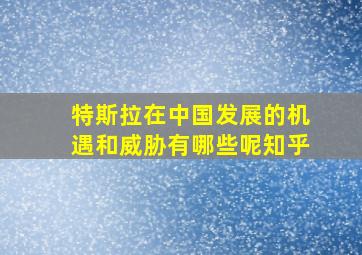 特斯拉在中国发展的机遇和威胁有哪些呢知乎