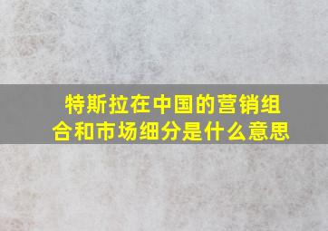 特斯拉在中国的营销组合和市场细分是什么意思