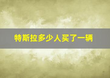 特斯拉多少人买了一辆