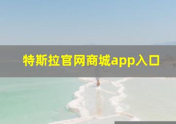 特斯拉官网商城app入口