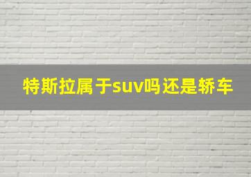 特斯拉属于suv吗还是轿车