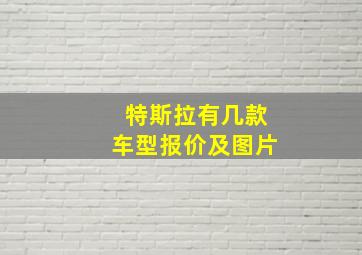 特斯拉有几款车型报价及图片