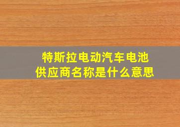 特斯拉电动汽车电池供应商名称是什么意思