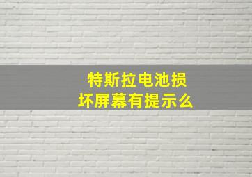 特斯拉电池损坏屏幕有提示么