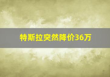 特斯拉突然降价36万