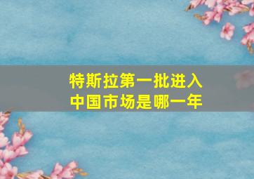 特斯拉第一批进入中国市场是哪一年