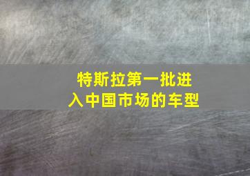 特斯拉第一批进入中国市场的车型