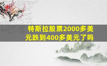 特斯拉股票2000多美元跌到400多美元了吗