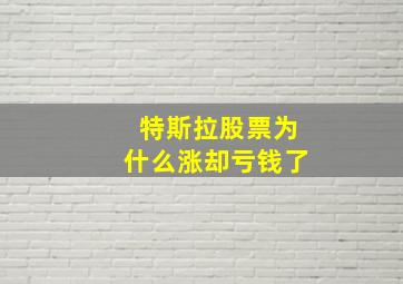 特斯拉股票为什么涨却亏钱了