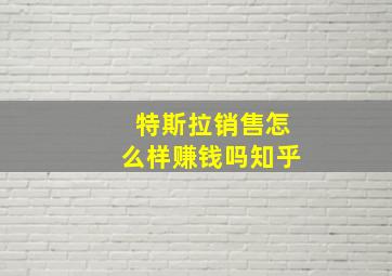 特斯拉销售怎么样赚钱吗知乎