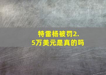 特雷杨被罚2.5万美元是真的吗