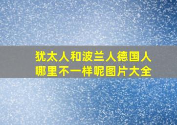 犹太人和波兰人德国人哪里不一样呢图片大全