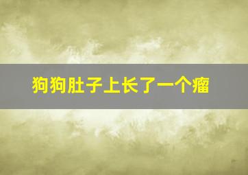 狗狗肚子上长了一个瘤